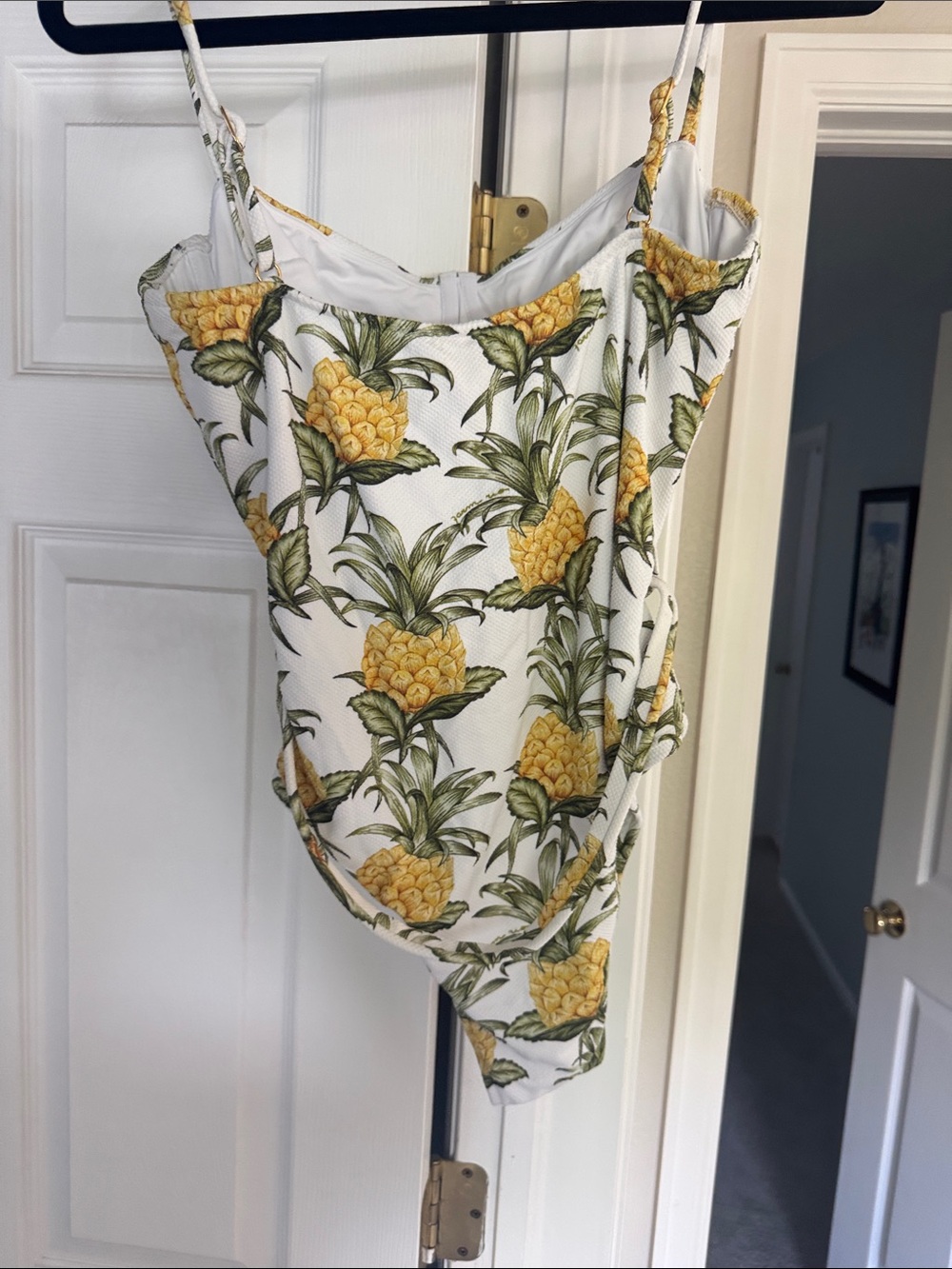 NWT Farm RIO - Pineapple Print One-Piece Swimsuit - Yellow on White - Picture 4 of 5